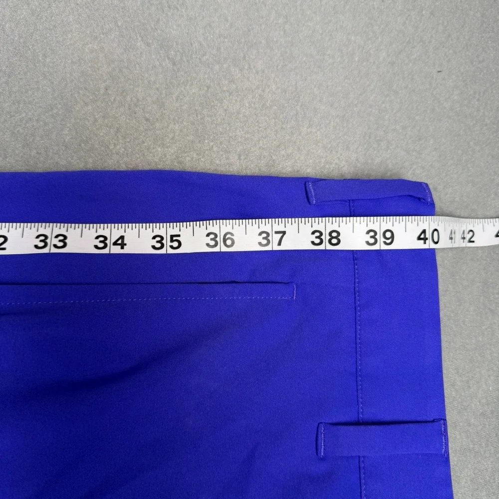 Adidas Golf Pants Mens 40x30 Royal Blue Flat Front Performance Trousers 3 Stripe